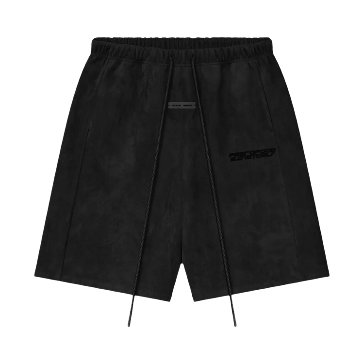 Fear of God Essentials Suede Fleece Relaxed Shorts Vintage Black (FW25)