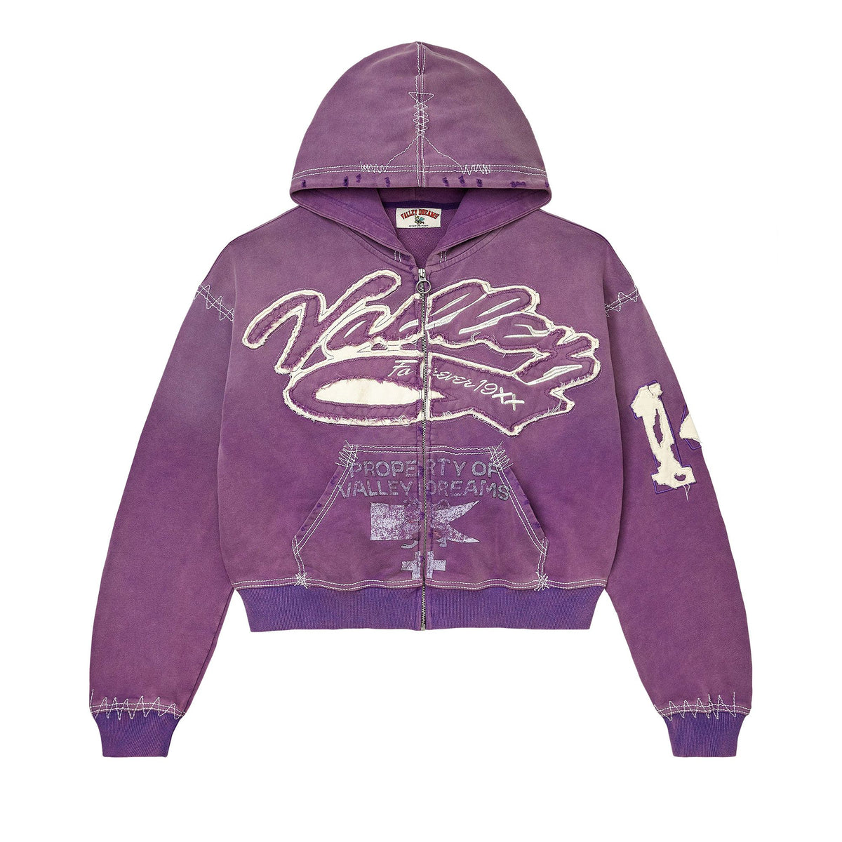 Vale Forever Religion Zip Up Hoodie Purple front