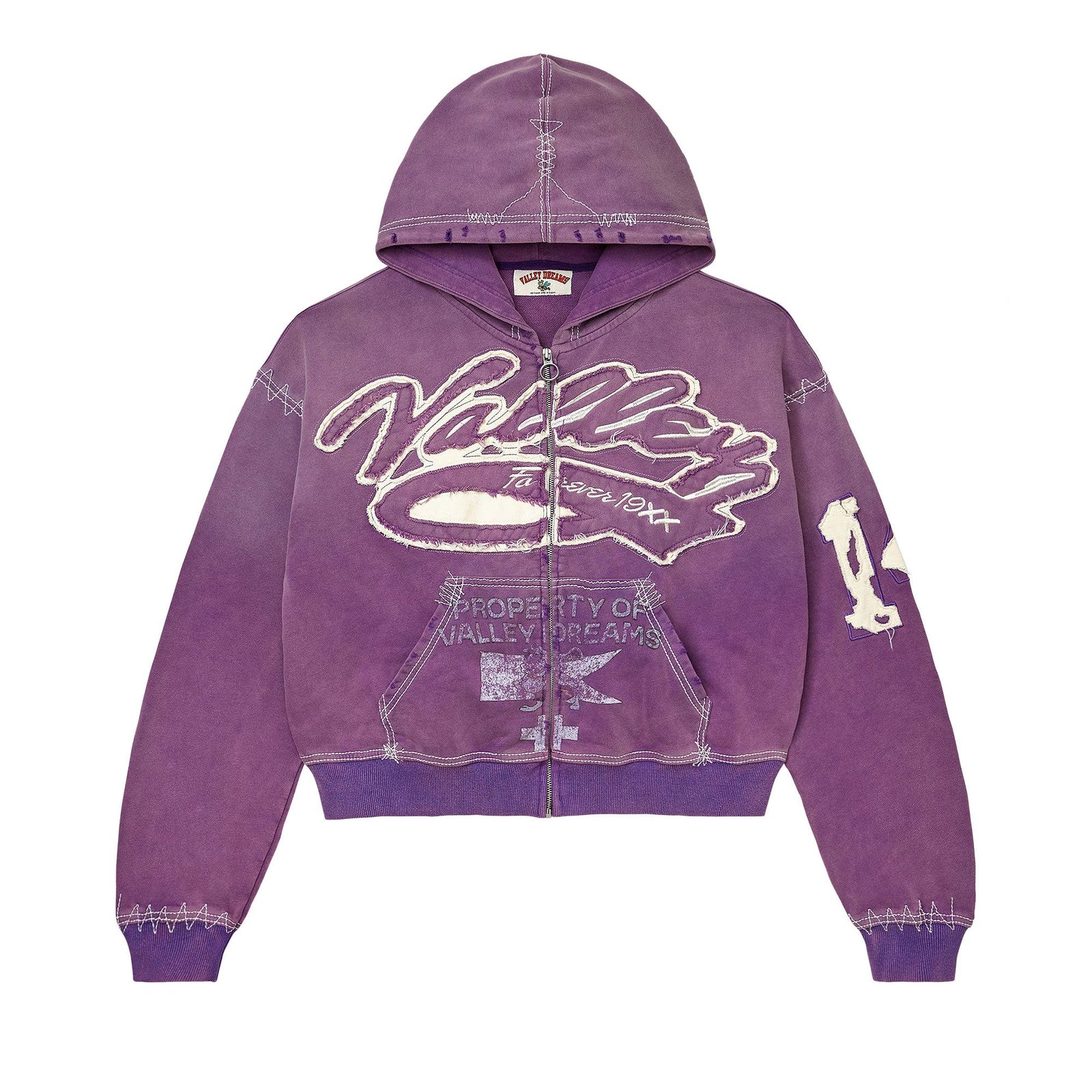 Vale Forever Religion Zip Up Hoodie Purple front