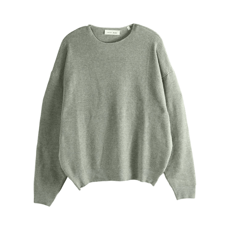 Fear of God Essentials Signature Waffle 90s Crewneck Sweater Concrete Heather (SS26)