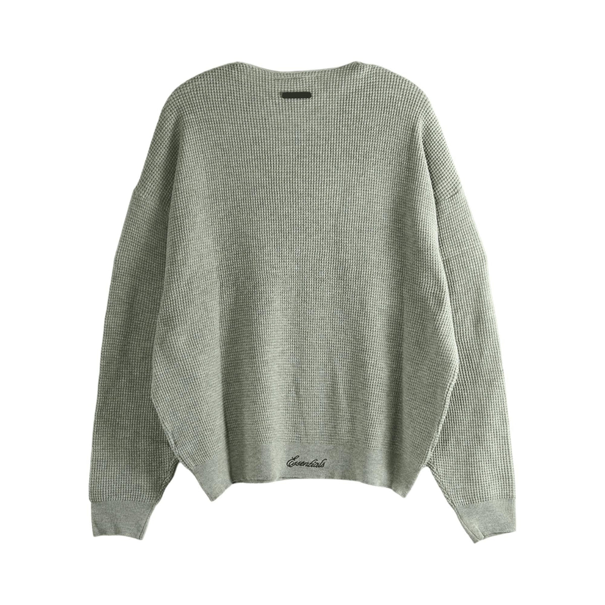 Fear of God Essentials Signature Waffle 90s Crewneck Sweater Concrete Heather (SS26)