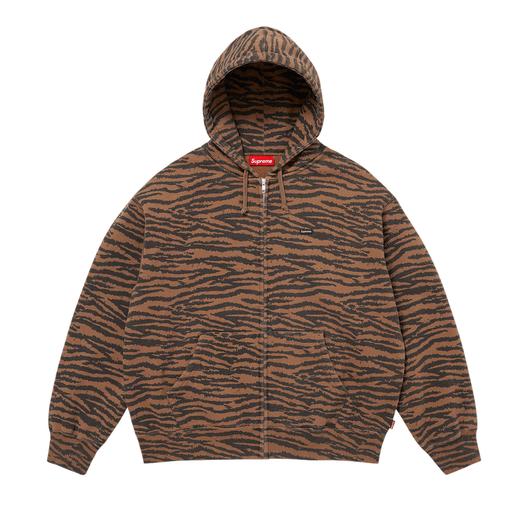 Supreme Small Box Zip Up Hooded Sweatshirt Tiger