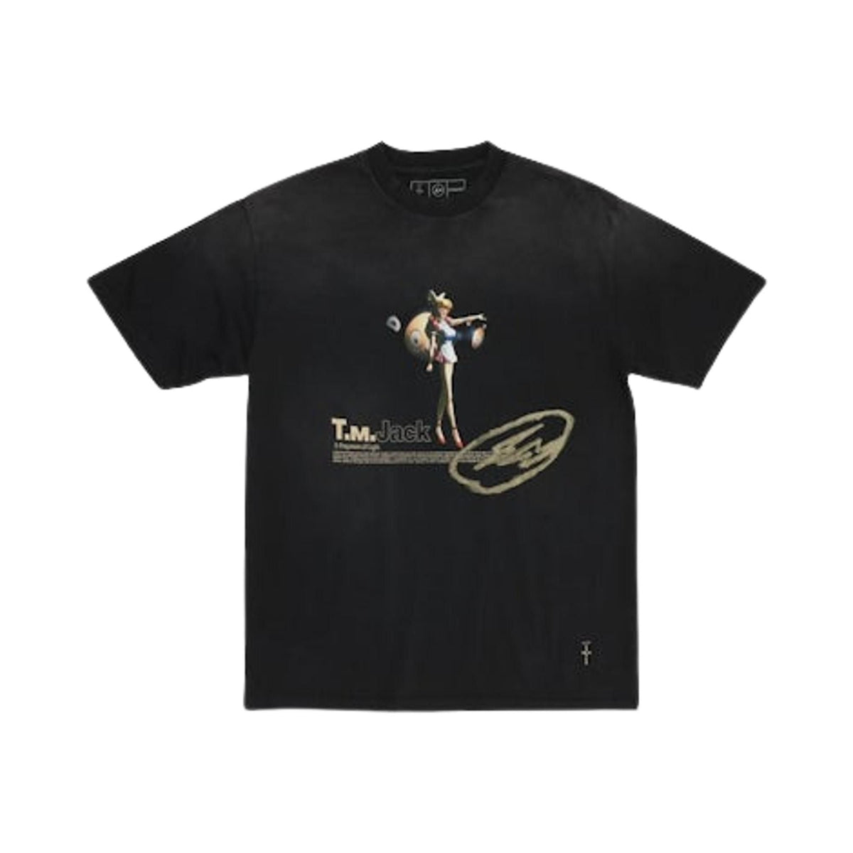 Travis Scott Cactus Jack x Fragment x Takashi Murakami Tokyo Jack T-Shirt Black front
