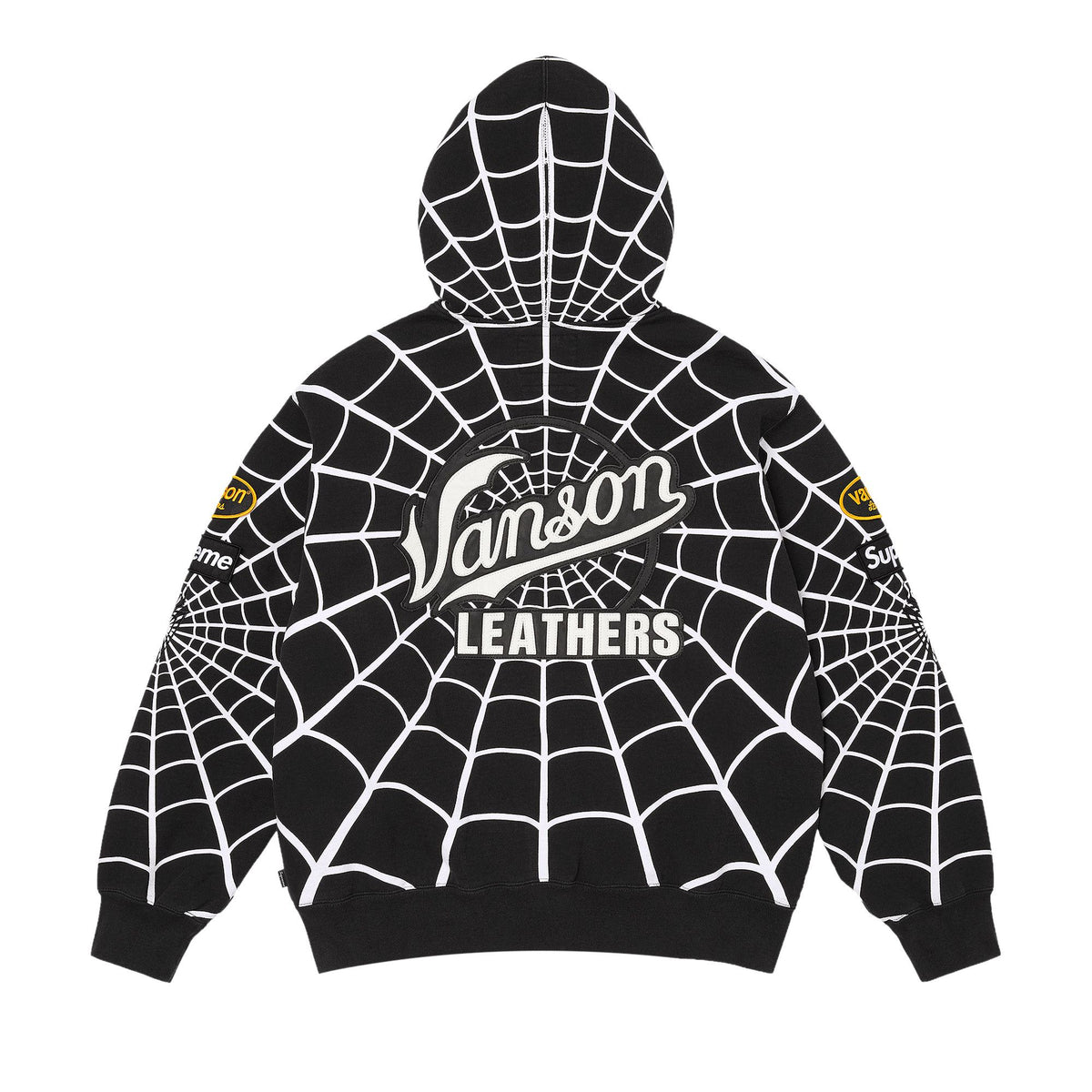 Supreme x Vanson Leathers Spider-Man Zip Up Hooded Sweatshirt Black