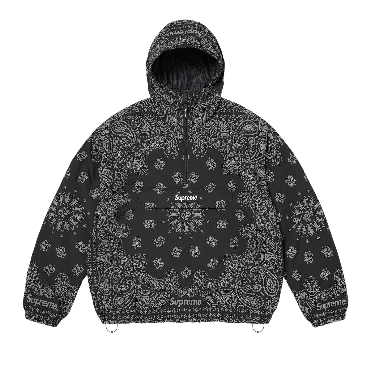 Supreme Reflective Bandana Anorak Black