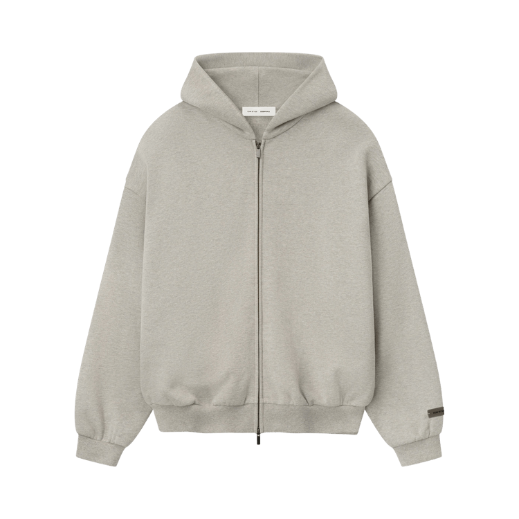 Fear of God Essentials Embossed 90s Fit Fleece Zip-Up Hoodie Warm Heather (FW25)