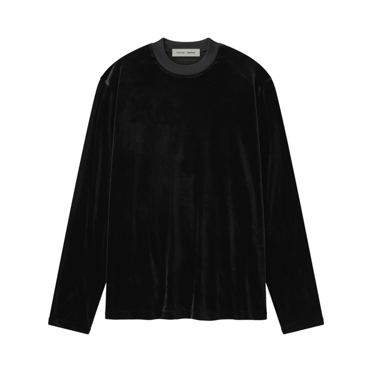 Fear of God Essentials Women's Velour Classic Long Sleeve Tee Vintage Black (FW25)