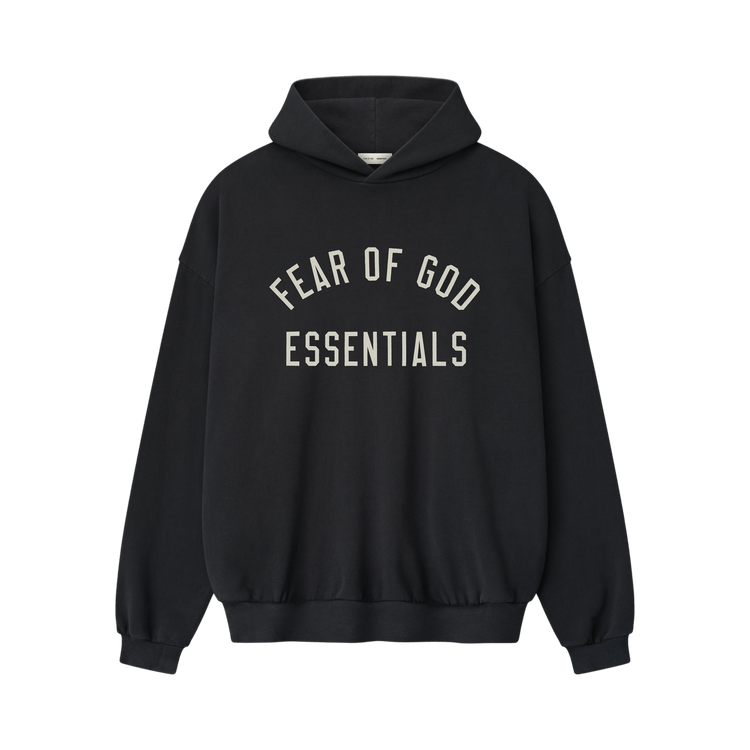Fear of God Essentials Varsity 90s Fit Hoodie Vintage Black (FW25)