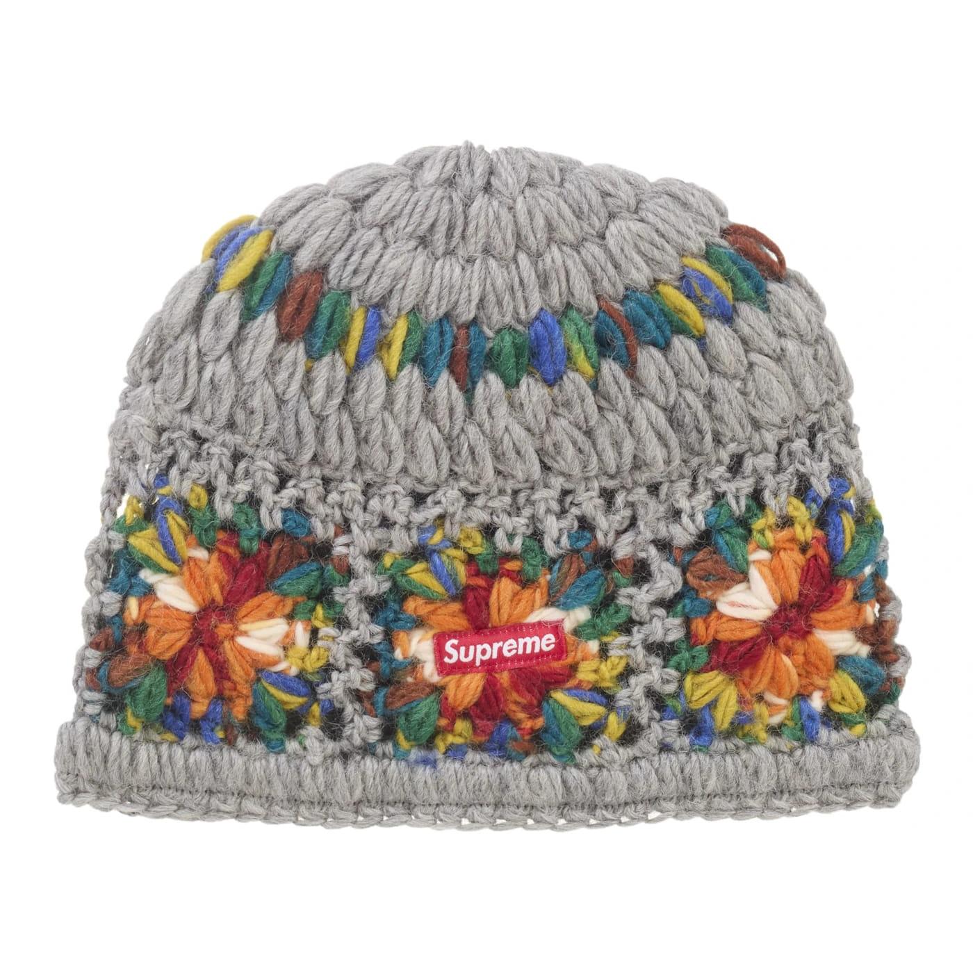 Supreme Crochet Beanie (SS25) Heather Grey