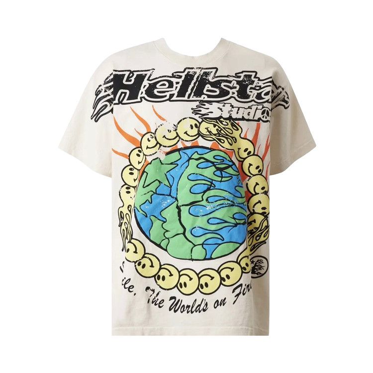 Hellstar Globe Smiley Face T-Shirt White