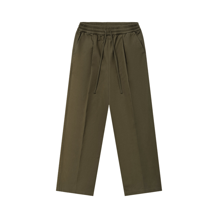 Fear of God Essentials Cotton Twill Pleat Front Drawstring Pant Moss (SS26)