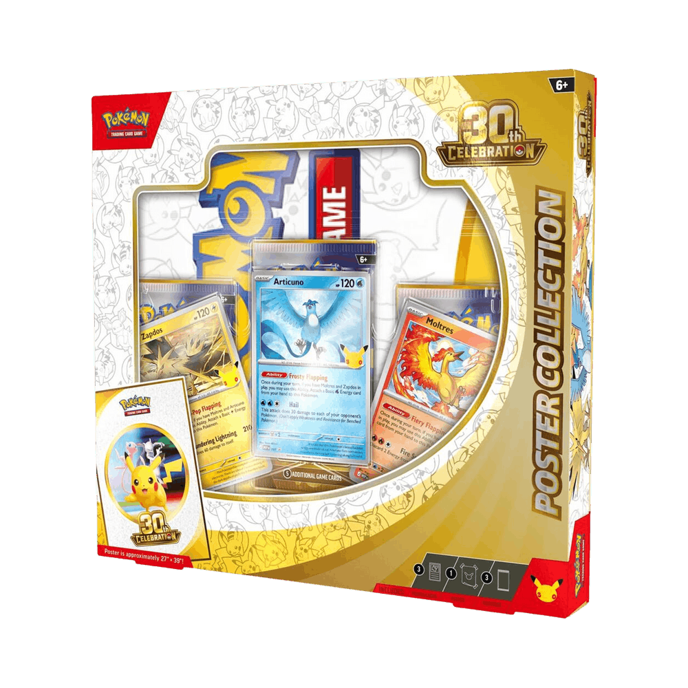 Pokémon 30th Celebration Poster Collection Articuno, Zapdos, and Moltres - Im Your Wardrobe