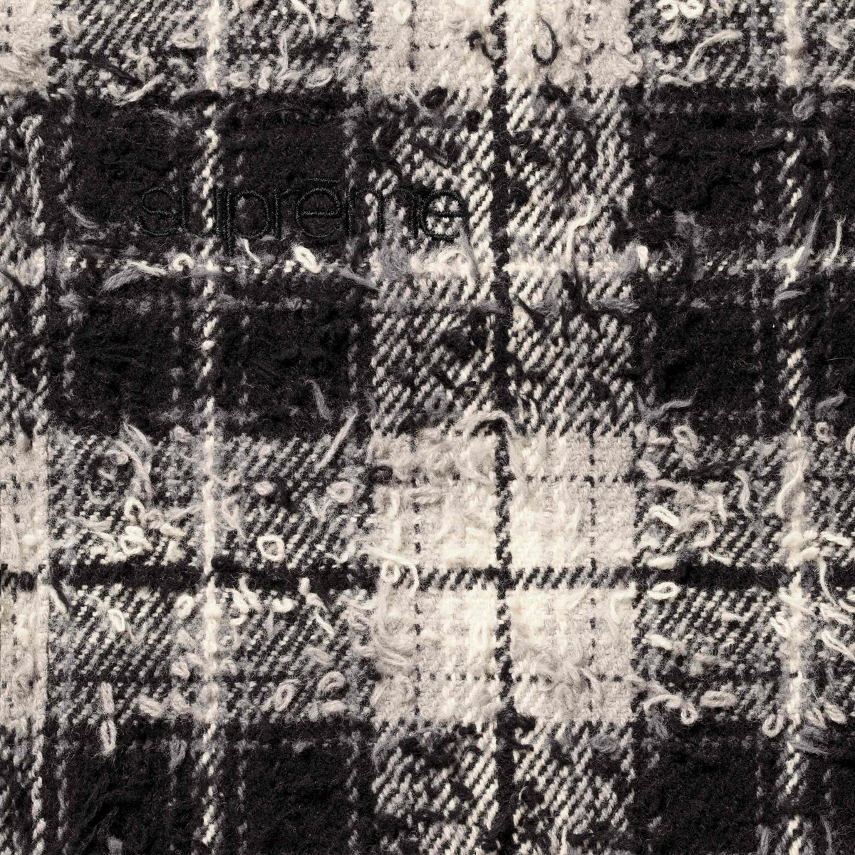 Supreme Frayed Textured Plaid Shirt Black