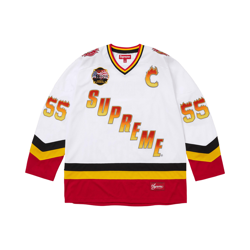 Supreme x FDNY Hockey Jersey White - Im Your Wardrobe