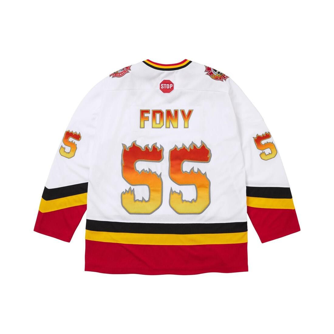 Supreme x FDNY Hockey Jersey White - Im Your Wardrobe