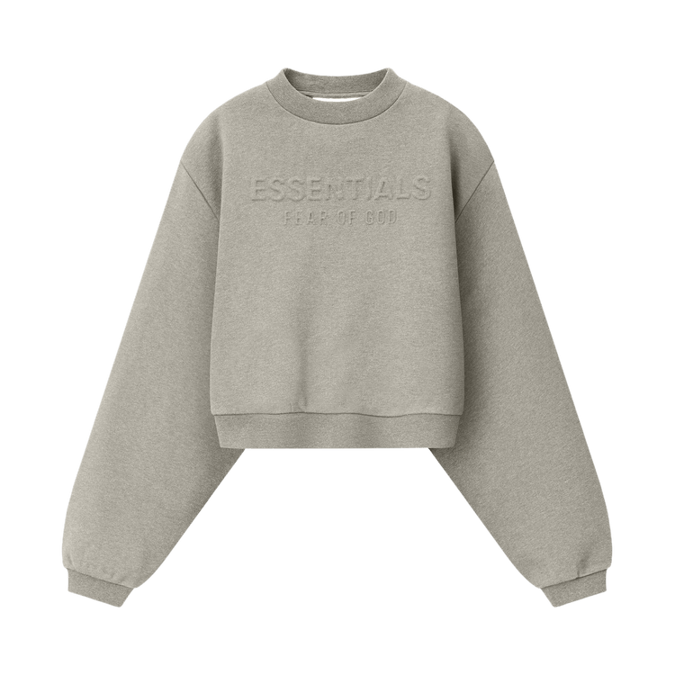 Fear of God Essentials Women's Embossed Modern Cropped Crewneck Warm Heather (FW26)