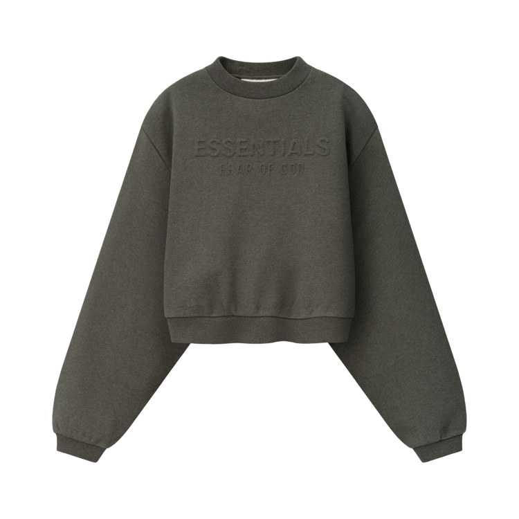 Fear of God Essentials Women's Embossed Modern Cropped Crewneck Ash Heather (FW26)