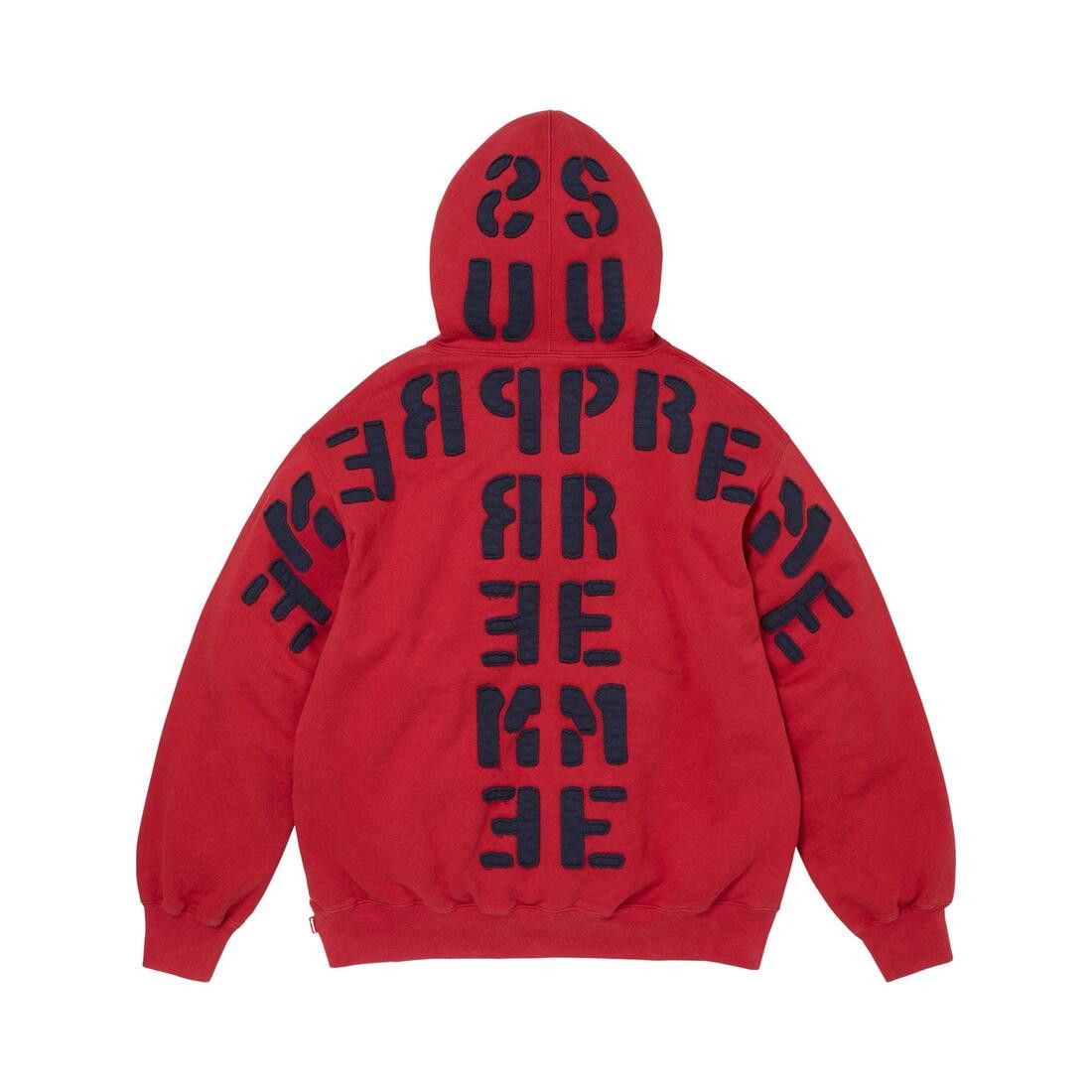 Supreme Mirrored Appliqué Hooded Sweatshirt Red - Im Your Wardrobe
