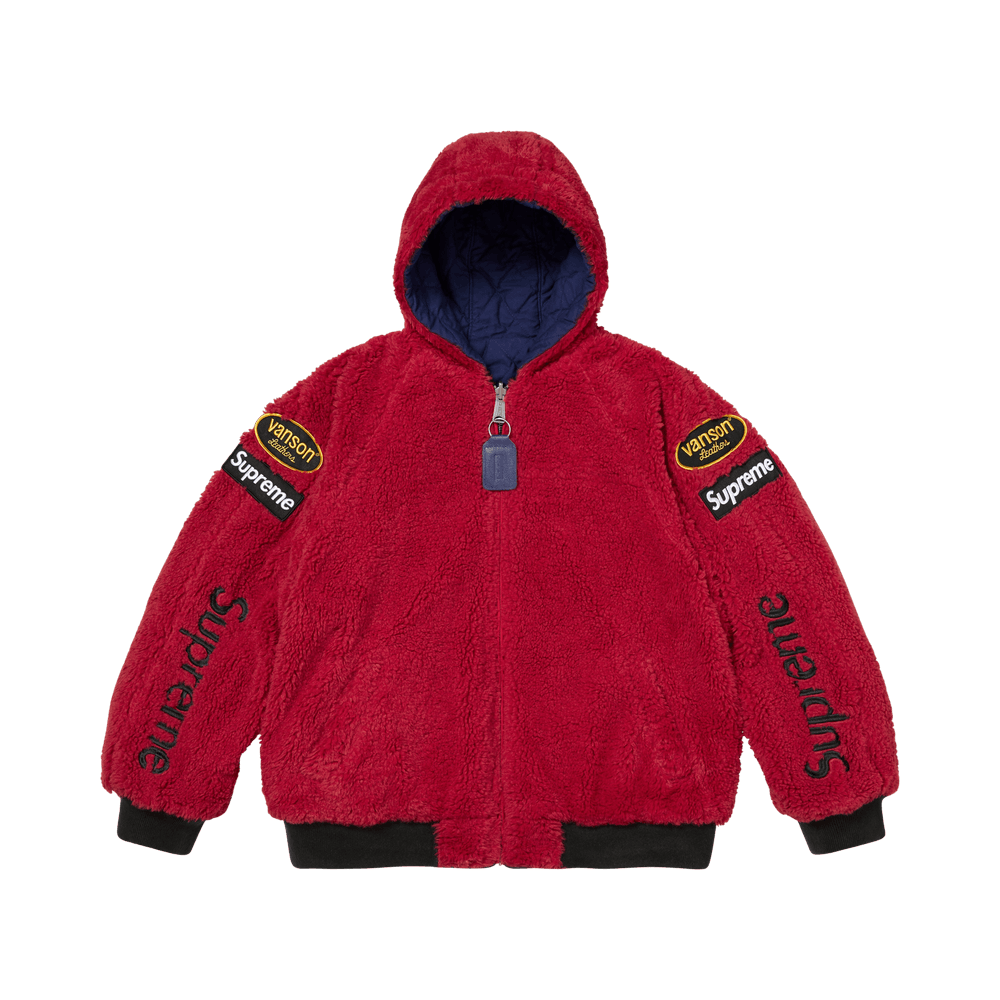 Supreme x Vanson Leathers Reversible Quilted Hooded Jacket Navy - Im Your Wardrobe