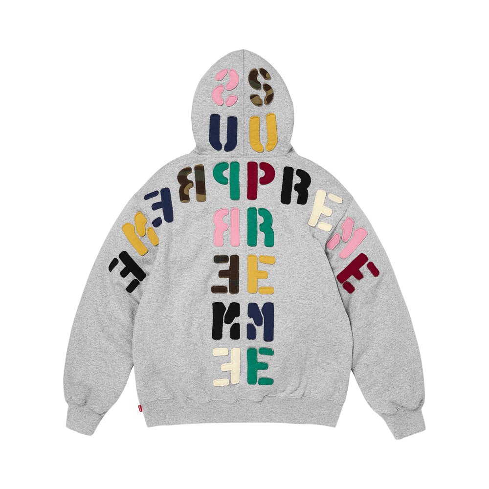 Supreme Mirrored Appliqué Hooded Sweatshirt Heather Grey - Im Your Wardrobe