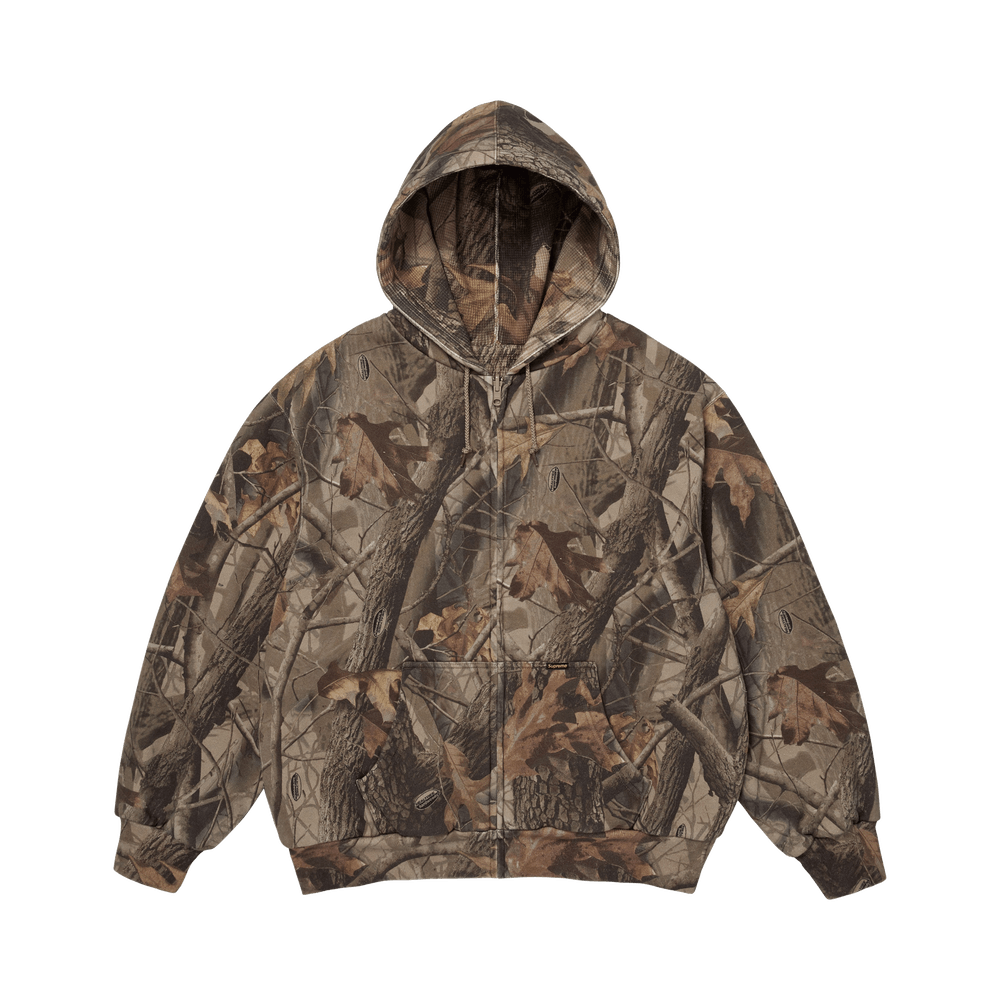 Supreme Reversible Work Zip Up Hooded Sweatshirt Realtree Hardwoods Camo - Im Your Wardrobe