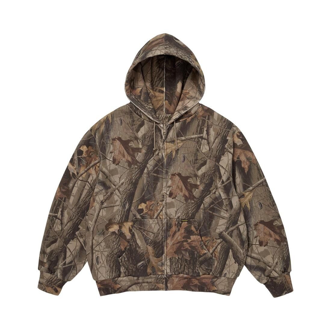 Supreme Reversible Work Zip Up Hooded Sweatshirt Realtree Hardwoods Camo - Im Your Wardrobe