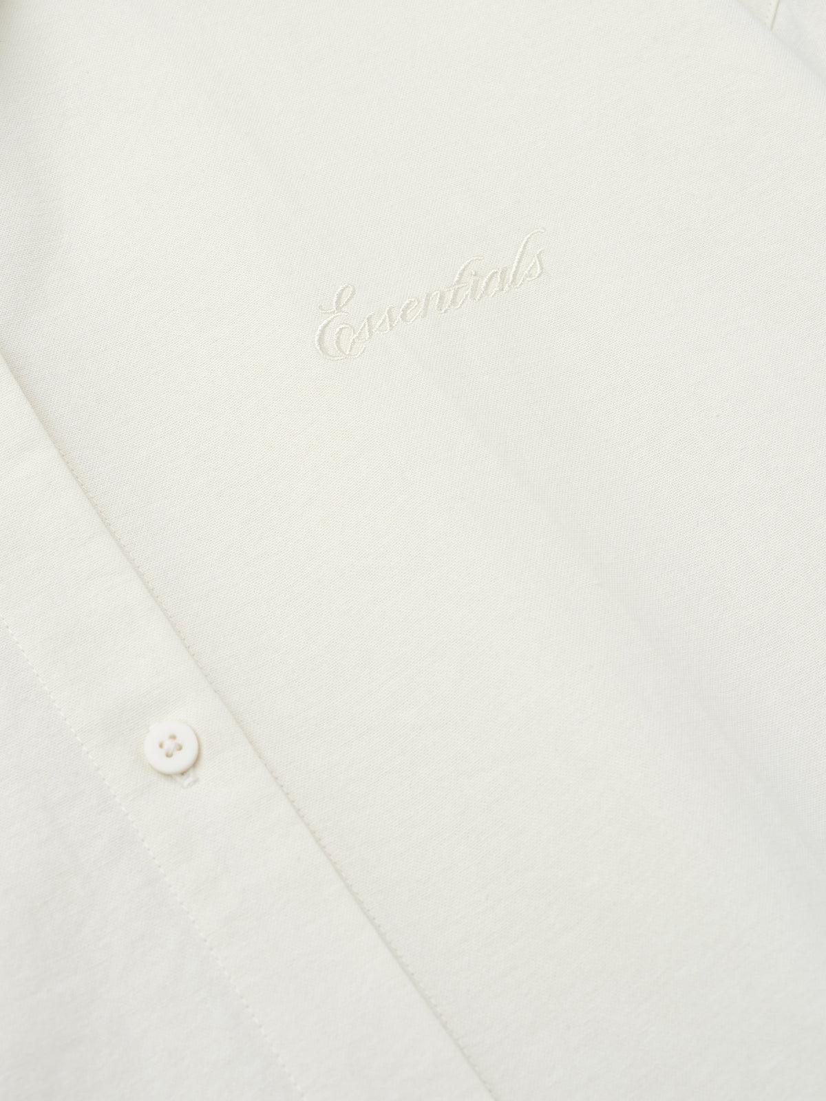 Fear of God Essentials Women's Cotton Oxford Signature Button Up Shirt Ivory