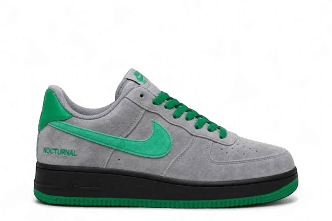 Nocturnal x Nike SB Air Force 1 Low Grey Suede With Green Swoosh