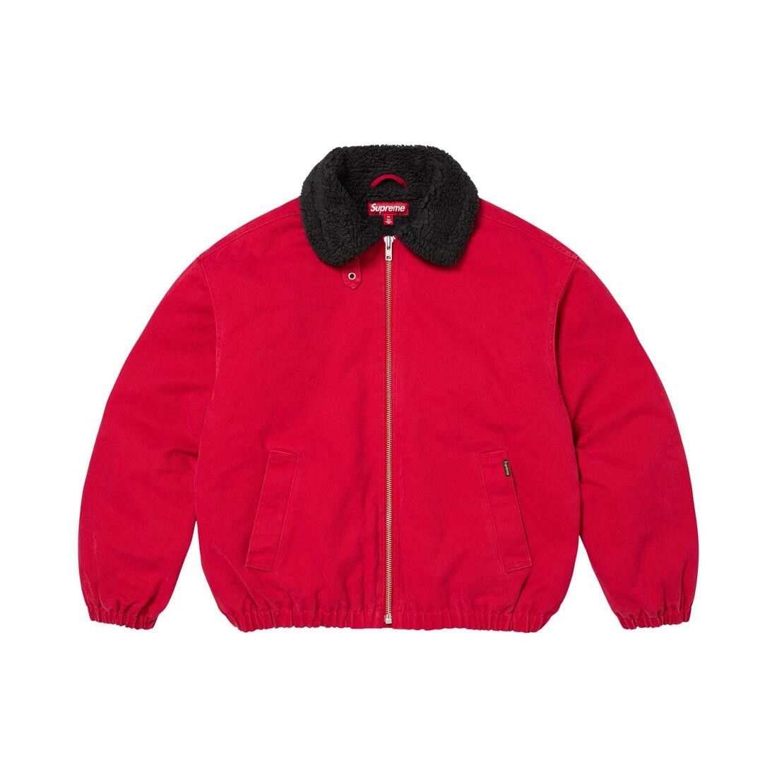 Supreme Faux Shearling Lined Bomber Jacket Red