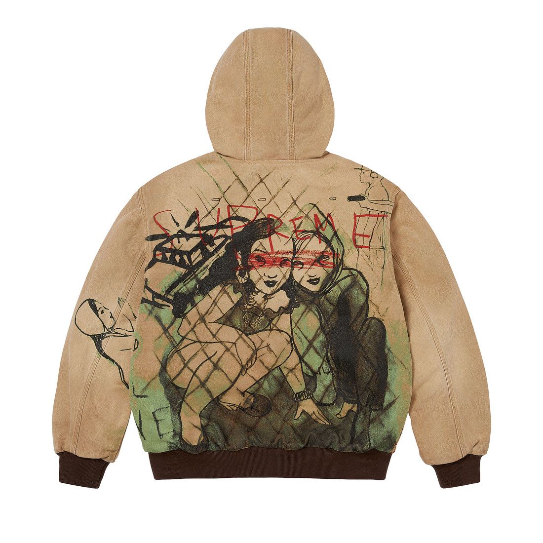 Supreme x Rita Ackermann Hooded Work Jacket Tan