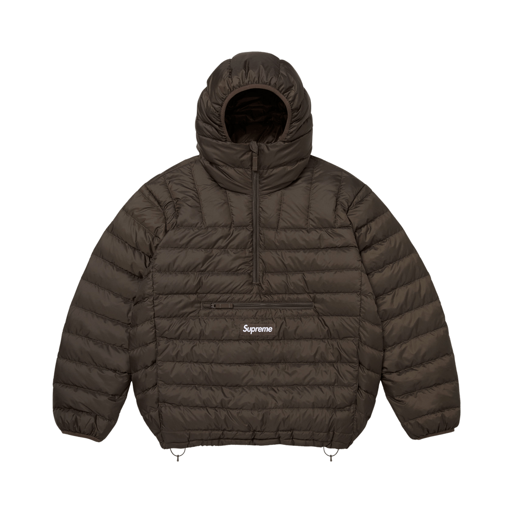 Supreme Micro Down Half Zip Hooded Pullover (FW26) Dark Brown