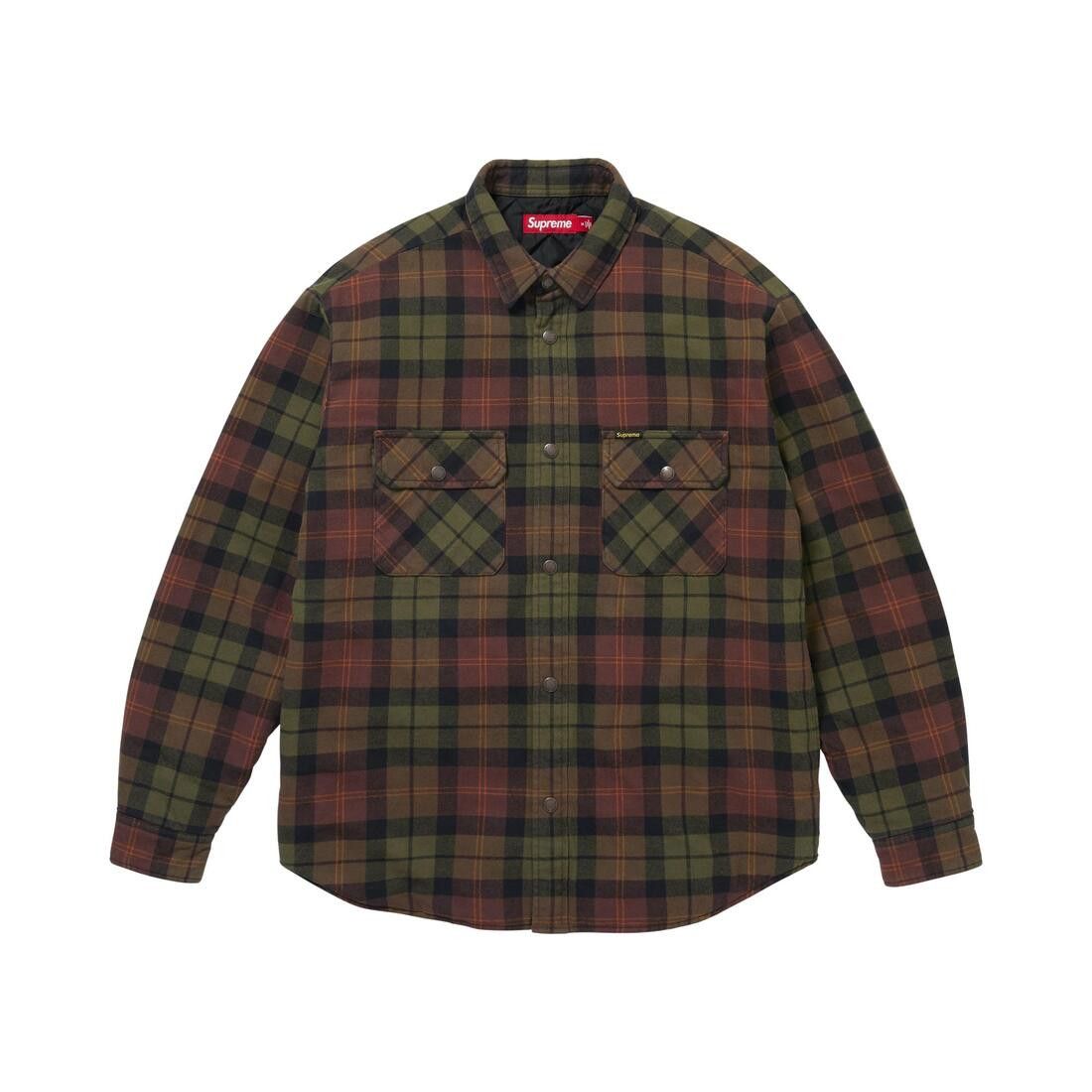 Supreme Quilted Lined Flannel Snap Shirt Brown