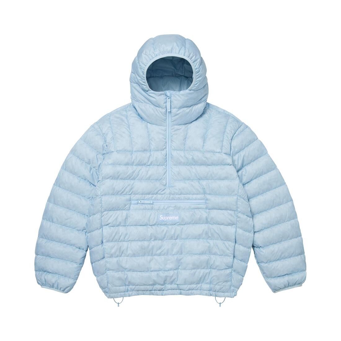 Supreme Micro Down Half Zip Hooded Pullover (FW26) Light Blue