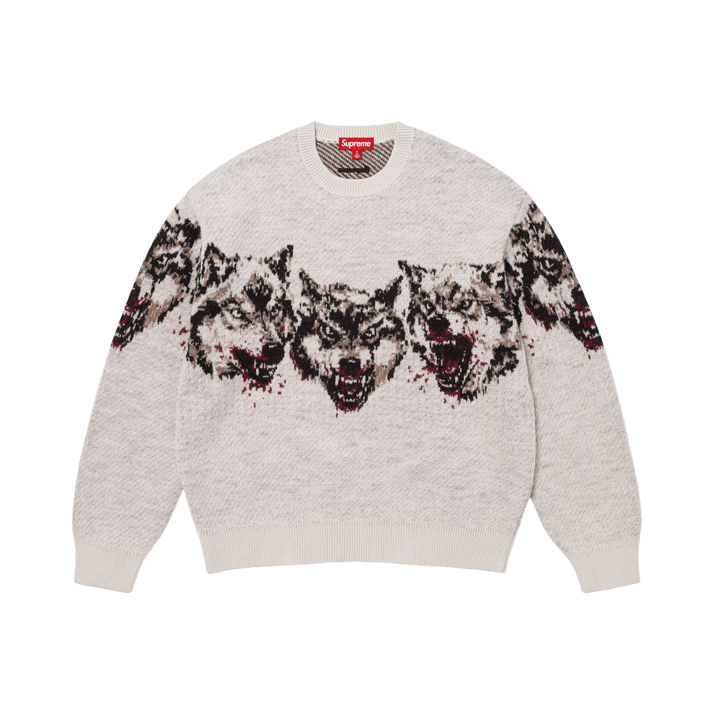 Supreme Wolves Sweater White