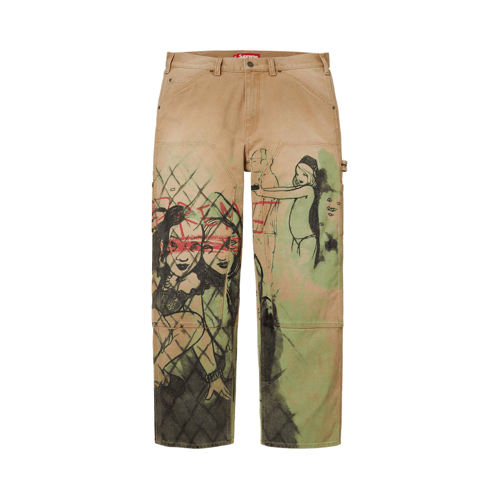 Supreme x Rita Ackermann Double Knee Painter Pant Tan