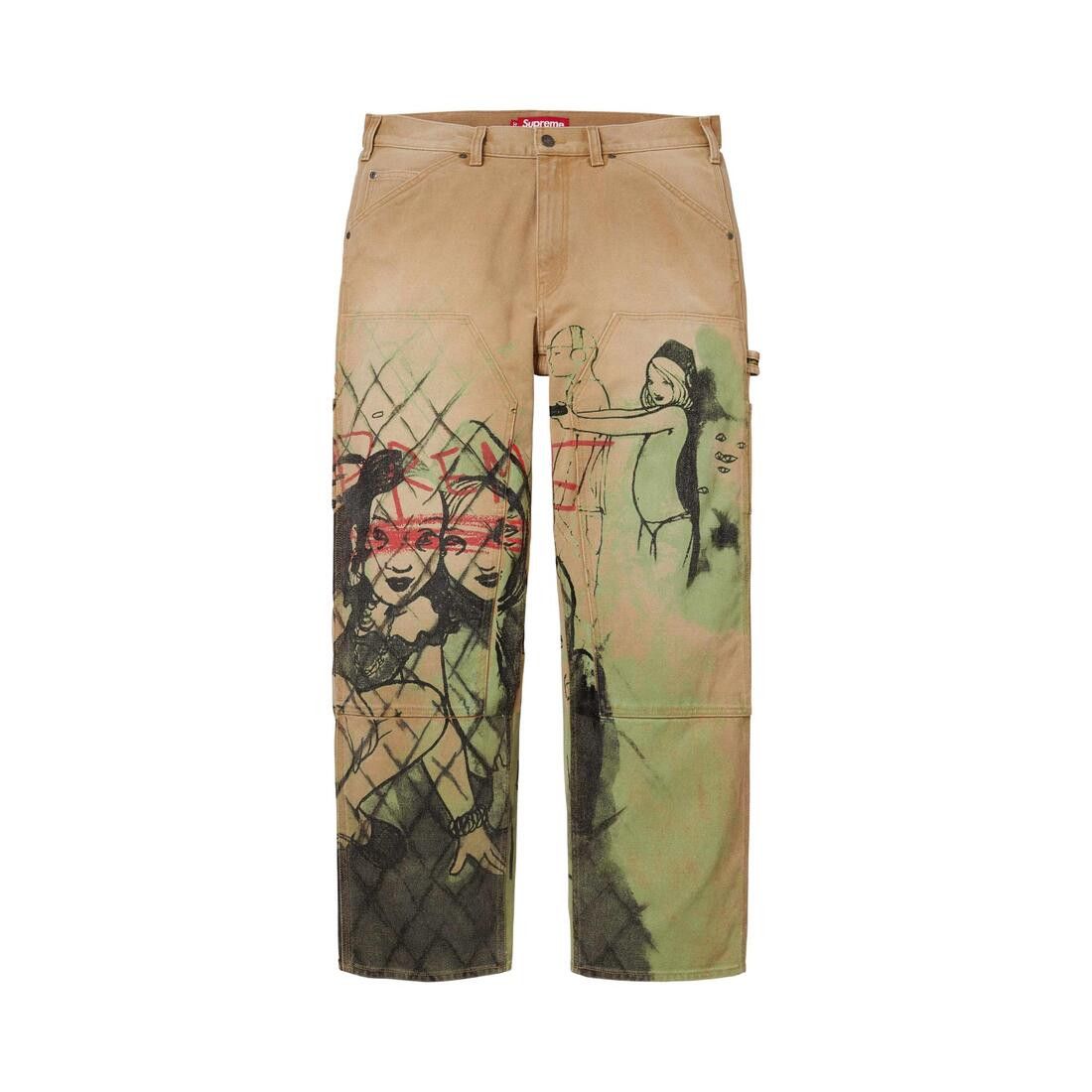 Supreme x Rita Ackermann Double Knee Painter Pant Tan