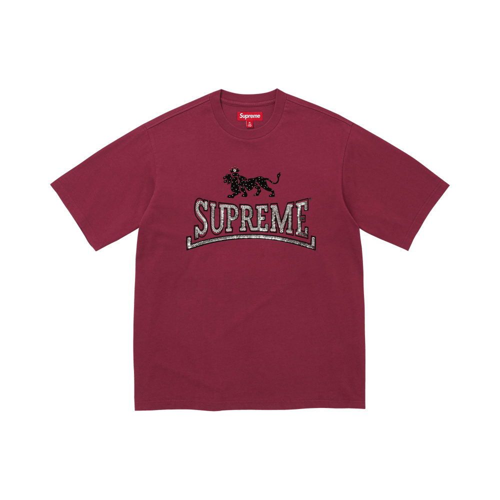 Supreme Milan Sequin Short-Sleeve Top Maroon