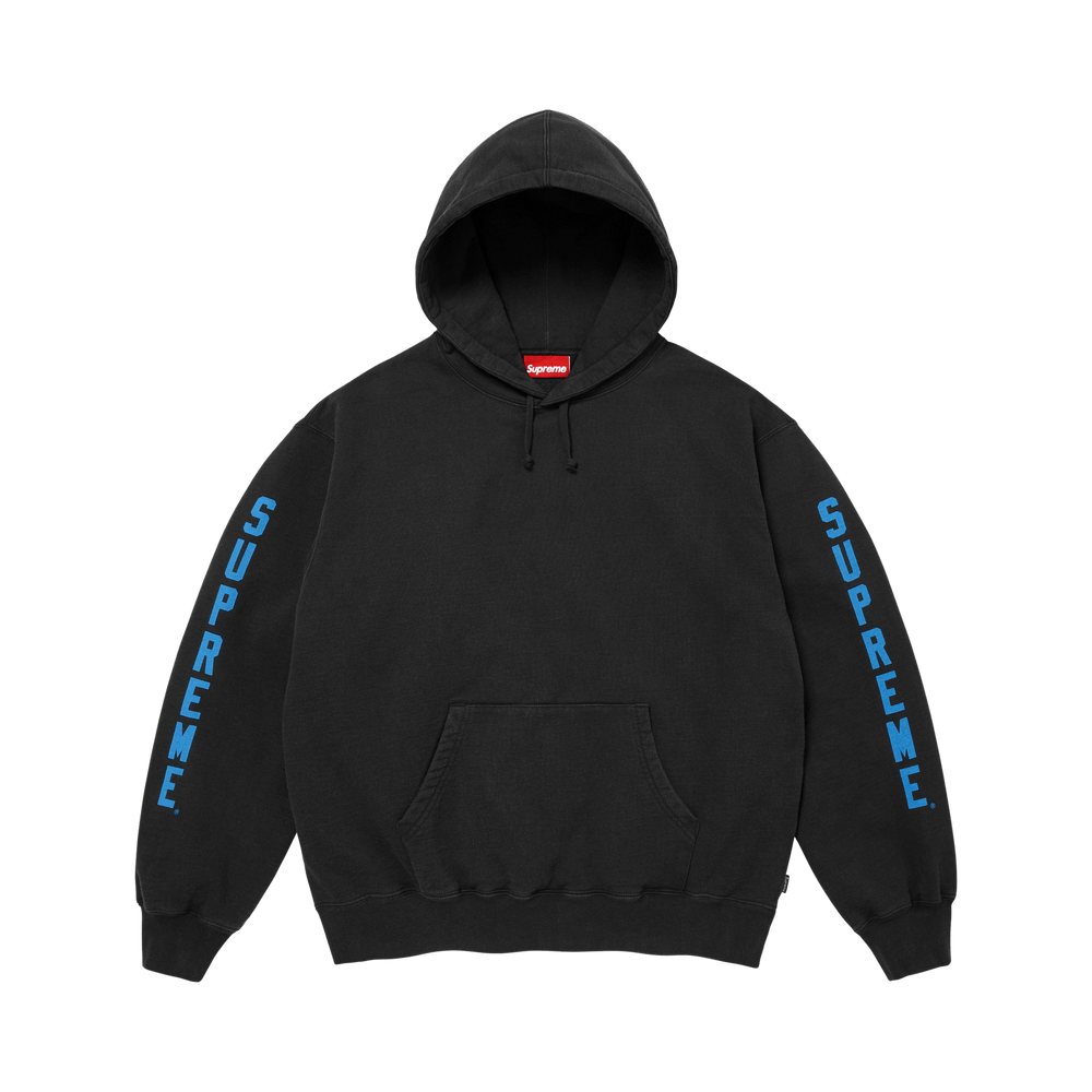 Supreme Washed Logo Hooded Sweatshirt Black