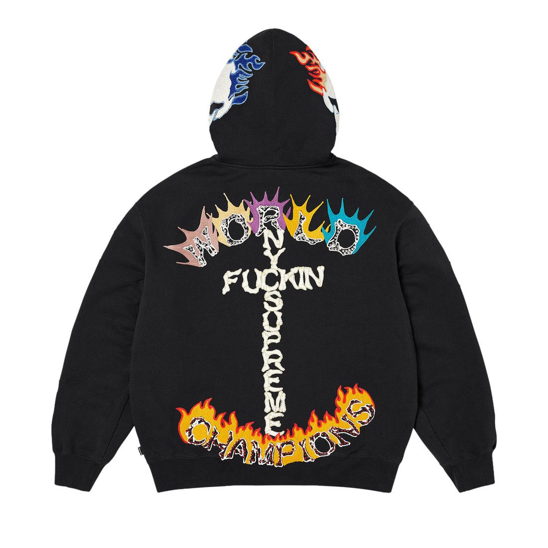 Supreme Fuck You Zip Up Hooded Sweatshirt Black