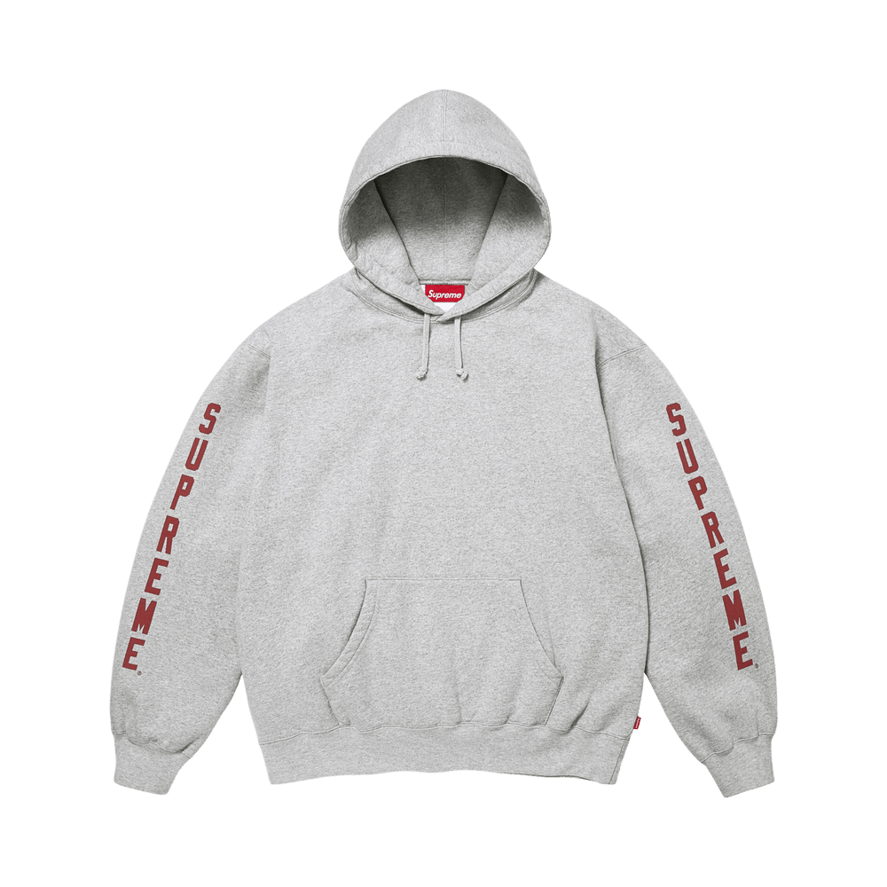 Supreme Washed Logo Hooded Sweatshirt Heather Grey