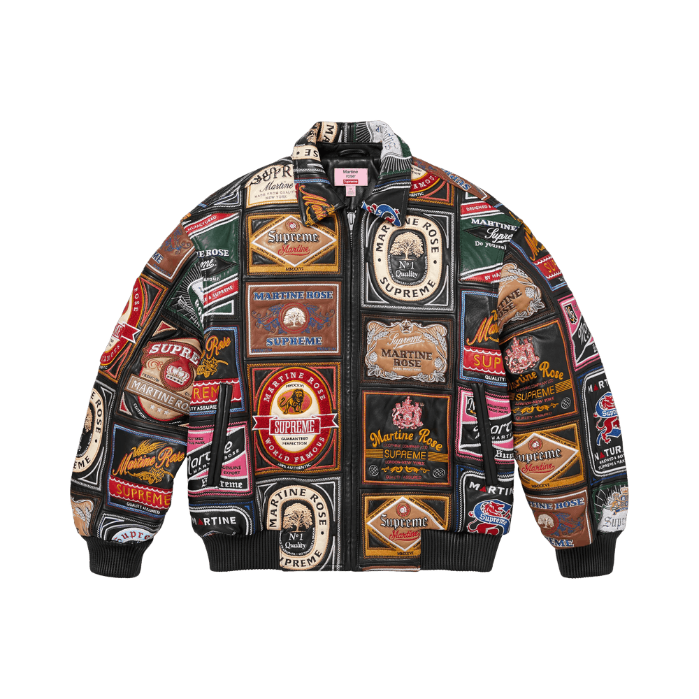 Supreme x Martine Rose Patchwork Labels Leather Jacket Multicolor