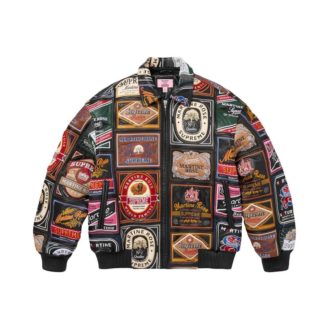 Supreme x Martine Rose Patchwork Labels Leather Jacket Multicolor