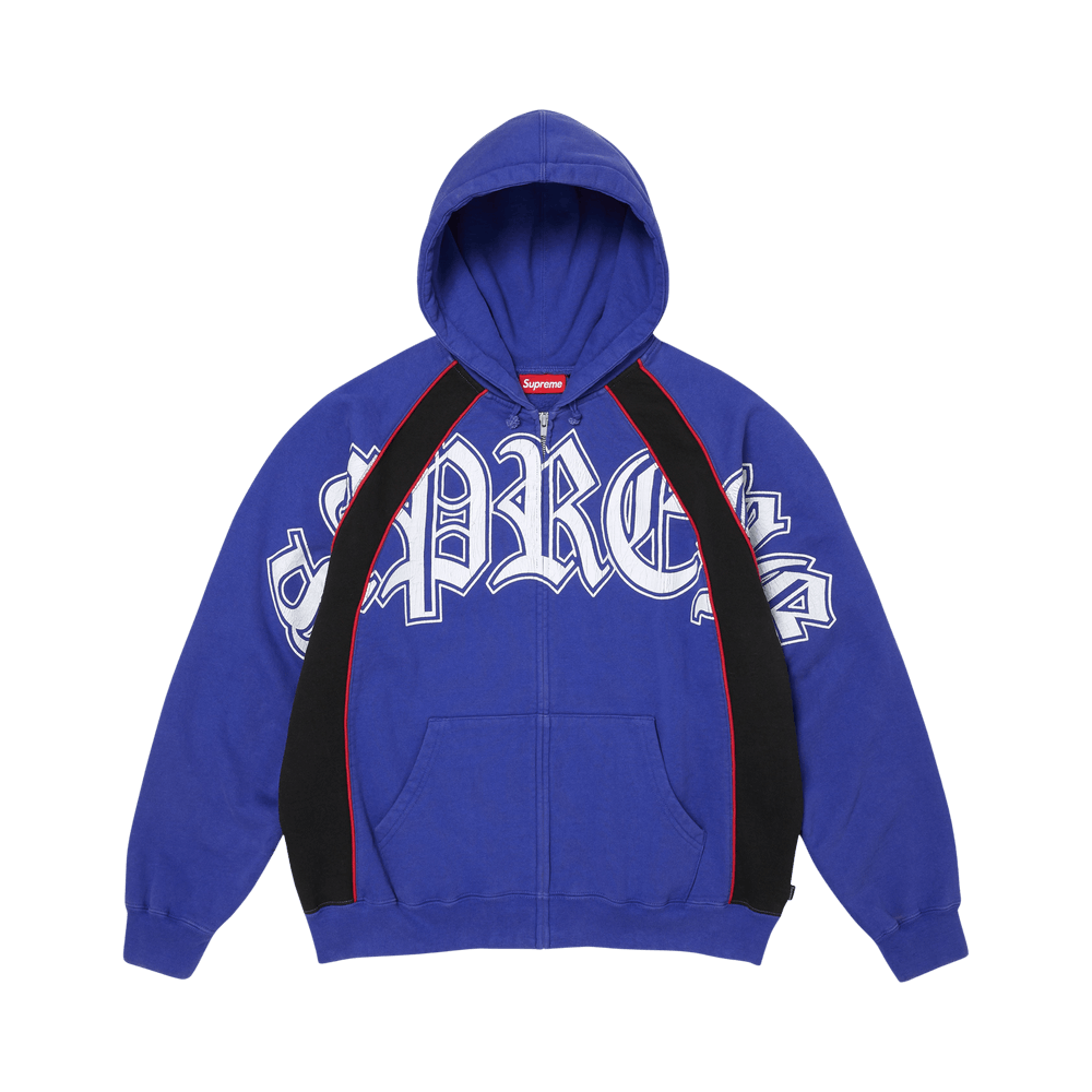 Supreme Paneled Zip Up Hooded Sweatshirt Royal