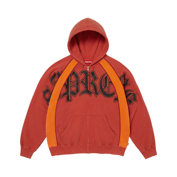 Supreme Paneled Zip Up Hooded Sweatshirt Burnt Orange