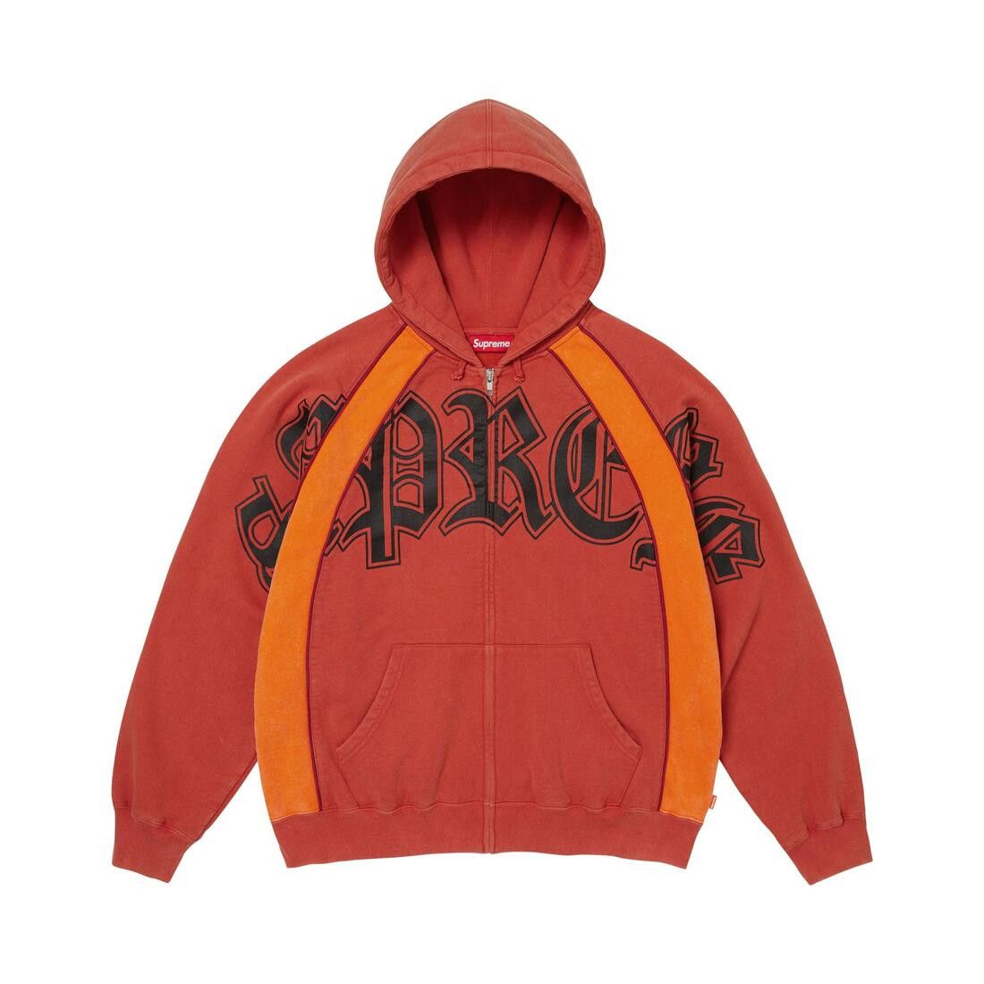 Supreme Paneled Zip Up Hooded Sweatshirt Burnt Orange