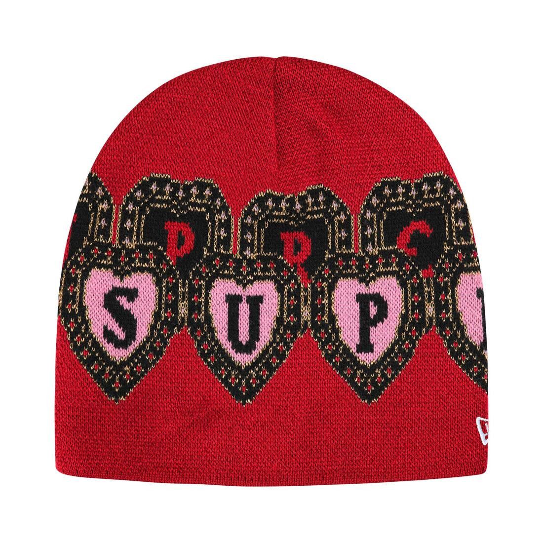 Supreme New Era Hearts Beanie Red