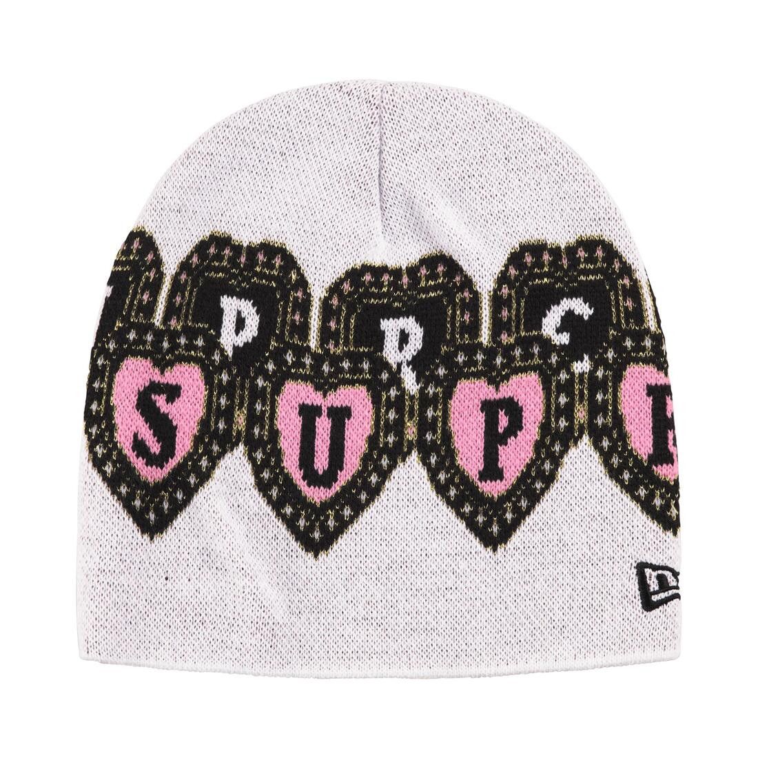 Supreme New Era Hearts Beanie White