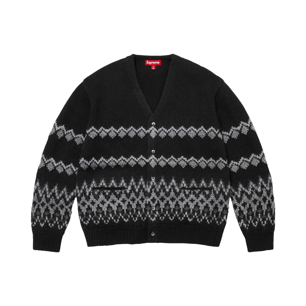 Supreme Metallic Fair Isle Cardigan Black