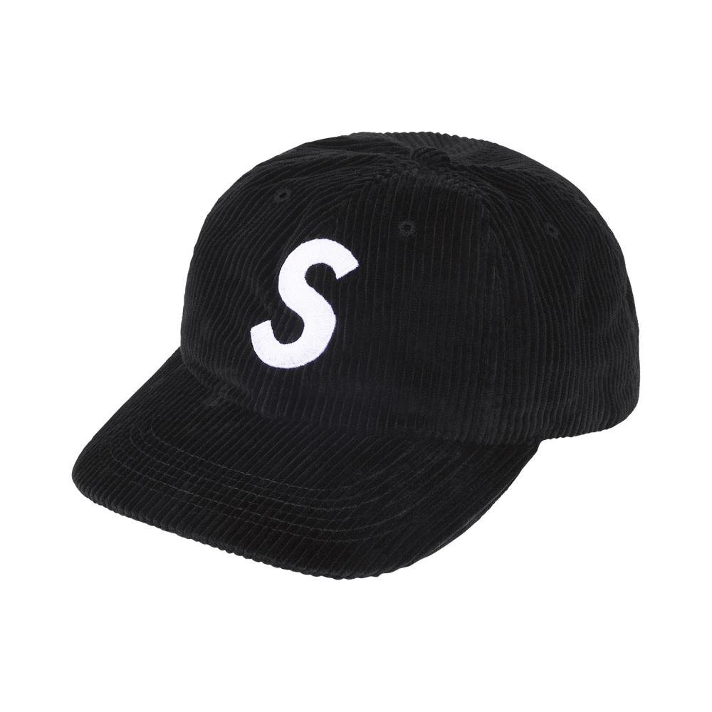 Supreme S Logo Corduroy 6-Panel Black