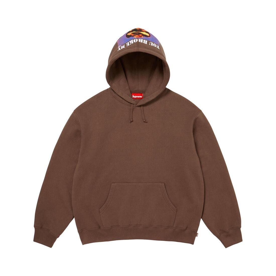 Supreme Heart Hooded Sweatshirt Brown